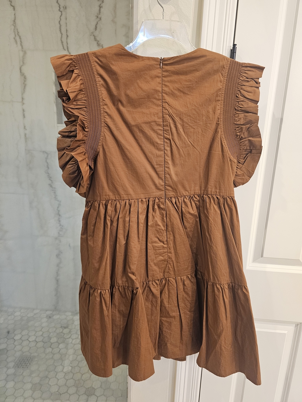 English Factory Brown Ruffled Mini Dress - Picture 2 of 2